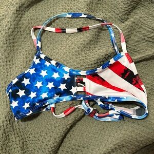 Jolyn American Flag Bikini Top Size Medium